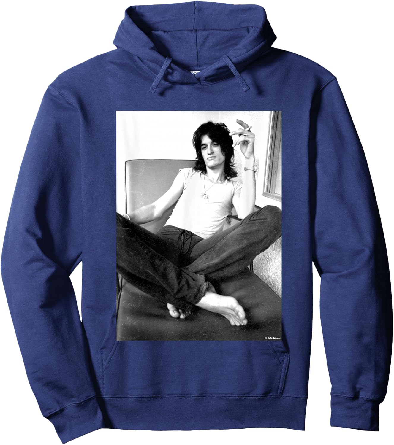 Joe Perry Of Aerosmith 1985 By Allan Ballard Hoodie - Hoodie | Navy