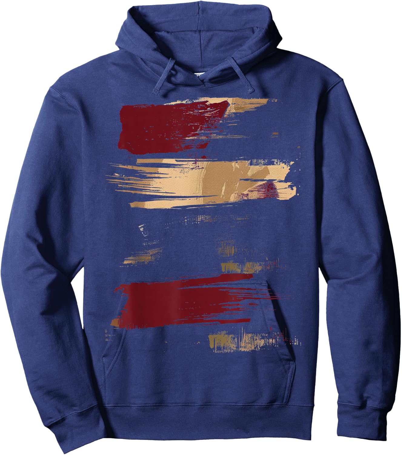 Red Black Brush Stroke Art Hoodie - Hoodie | Navy