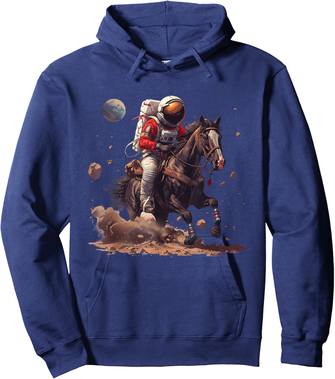 Space Cowboy Astronaut Riding Horse In Space Hoodie - Hoodie | Navy