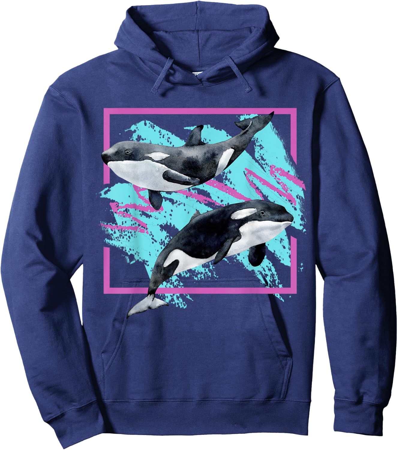 Save Whales 90s Orca Ocean Animals Chart Mammals Guide Eco Hoodie - Hoodie | Navy