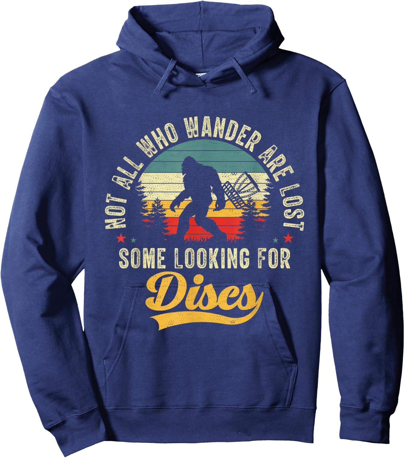 Funny Disc Golfing Bigfoot Disc Golf Bigfoot Sasquatch Kid Hoodie - Hoodie | Navy