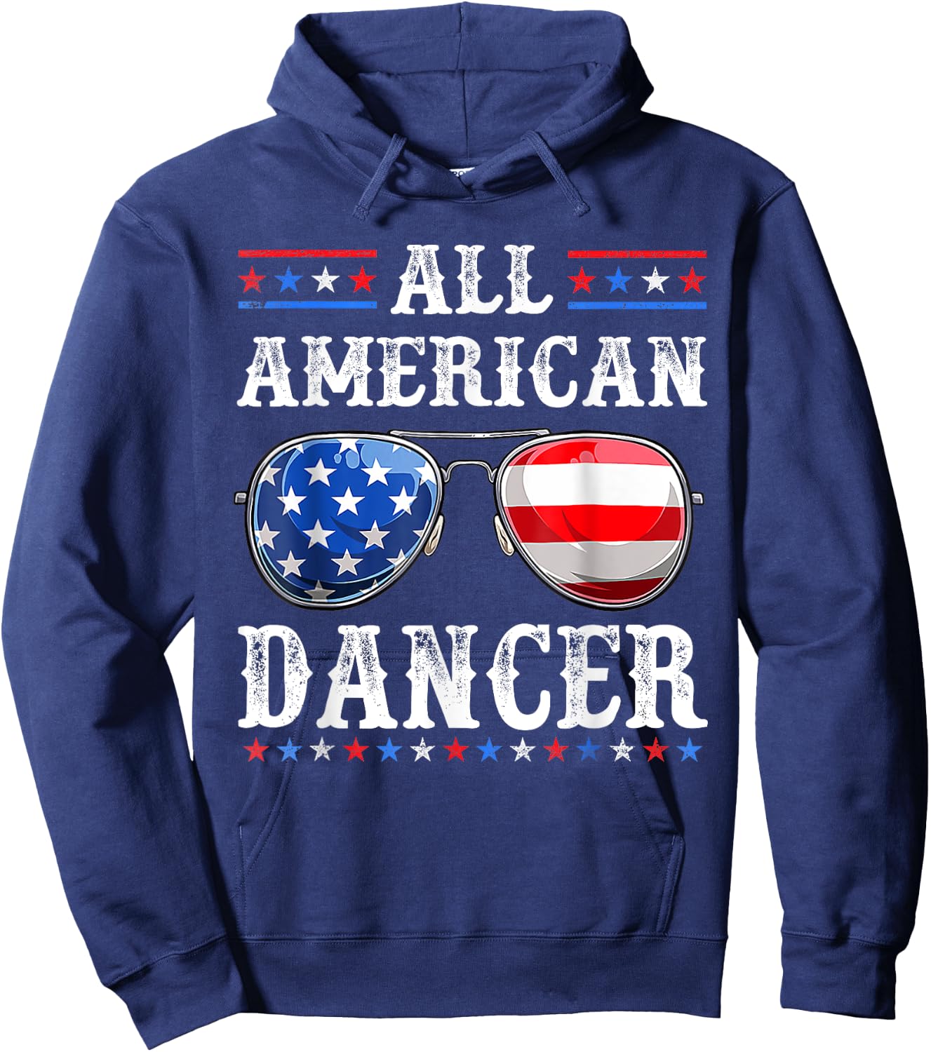 All American Dancer 4th of July Patriotic USA Sunglasses Hoodie - Hoodie | Navy