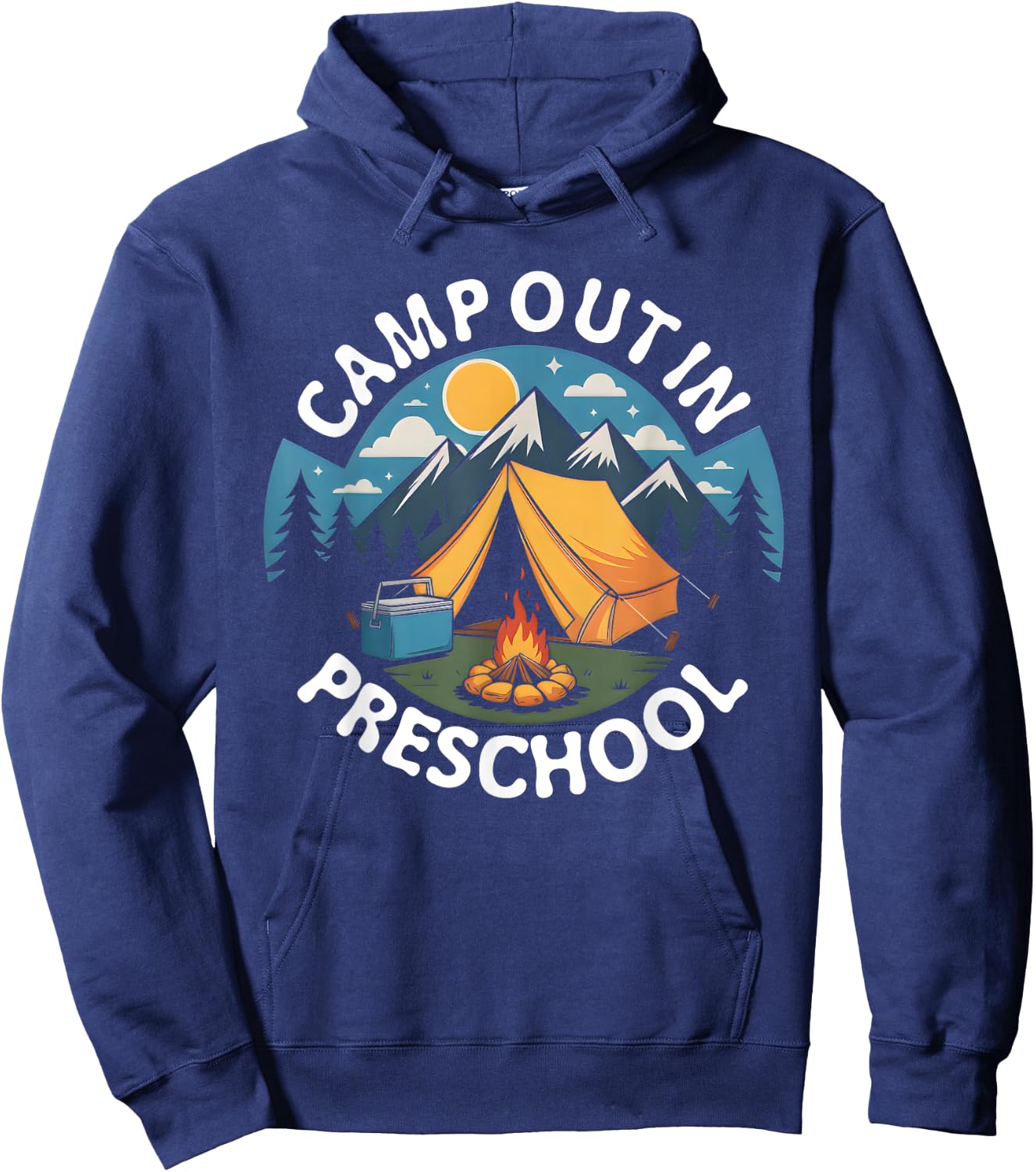 Camp out in Preschool Back To School Crew Teacher Student Hoodie - Hoodie | Navy