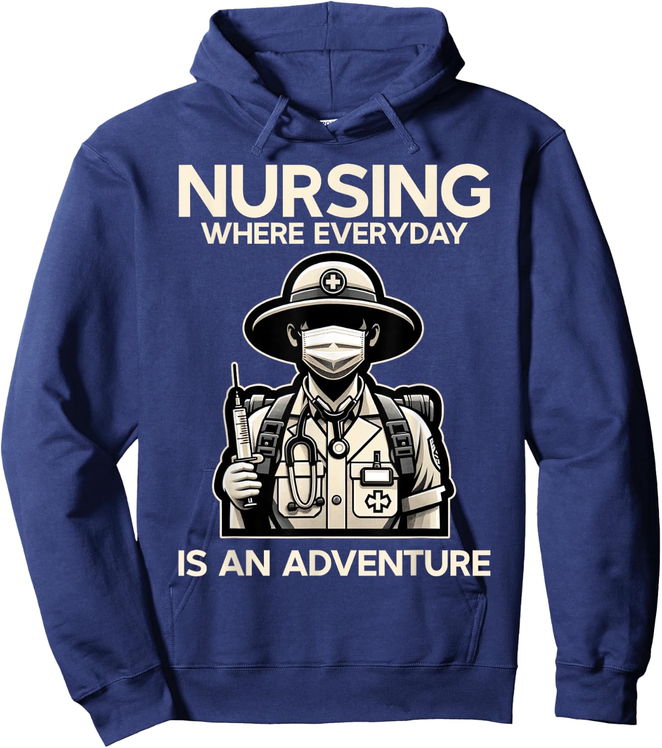 Funny Nurse Everyday Is An Adventure LPN RN CNA Nursing Hoodie - Hoodie | Navy