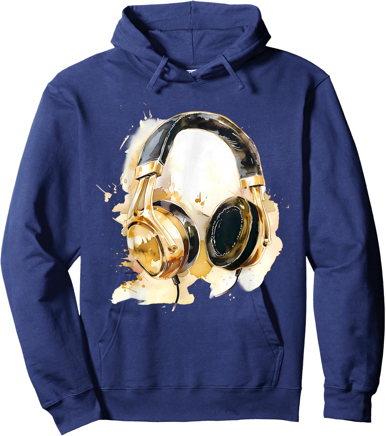 Headphones Music DJ Beatmaker Artwork Splash Dance Music Hoodie - Hoodie | Navy