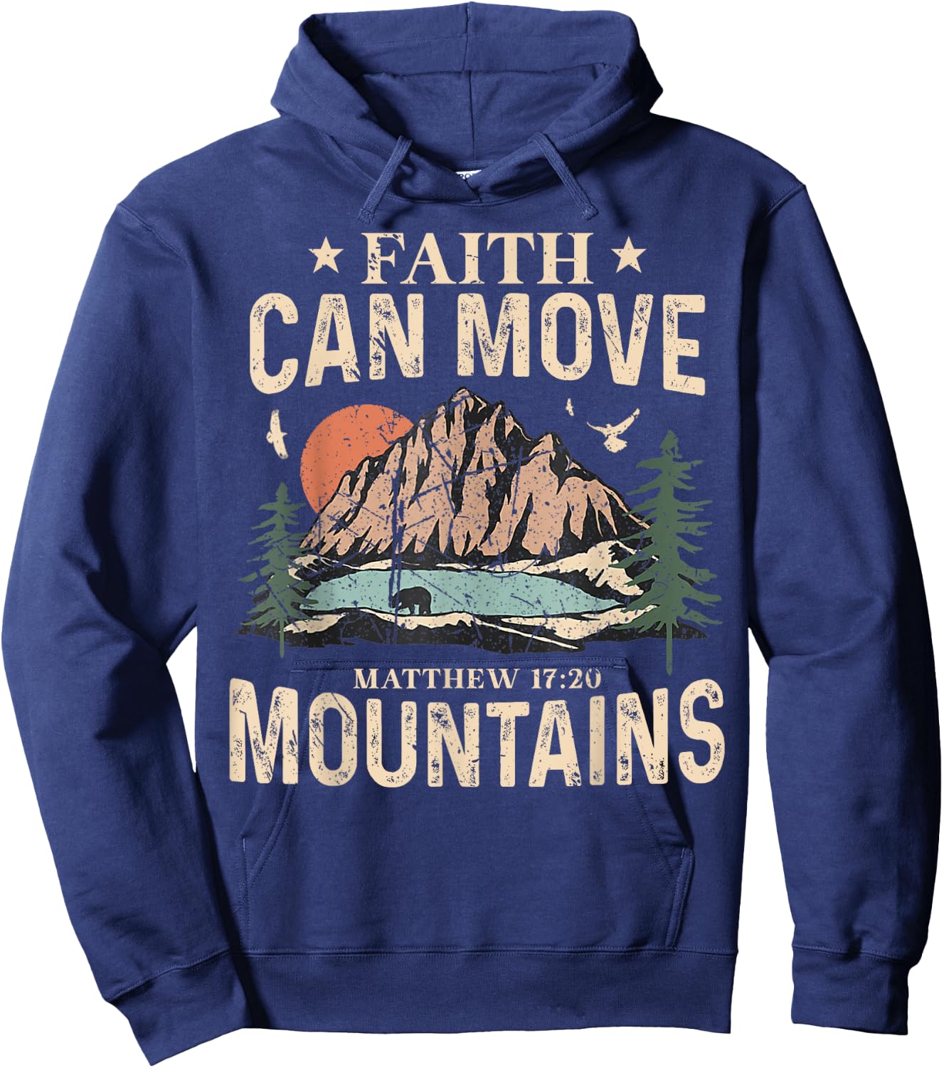 Faith Can Move Mountains Religious God Christian Men Women Hoodie - Hoodie | Navy