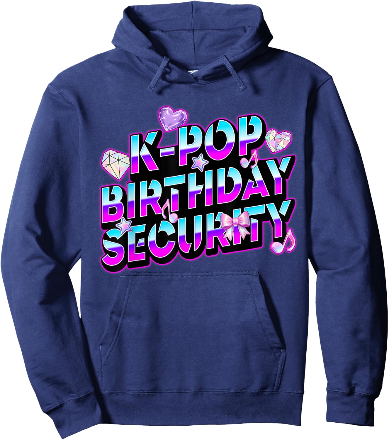 K-Pop Birthday Security Mom Dad Kid Funny Bday Concert Staff Hoodie - Hoodie | Navy