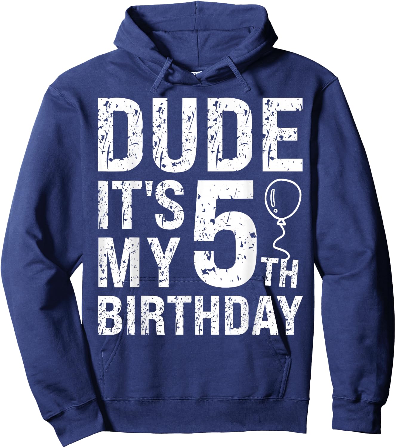 Dude It's My 5th Birthday OMG 5 Year Old Prince Happy Crown Hoodie - Hoodie | Navy