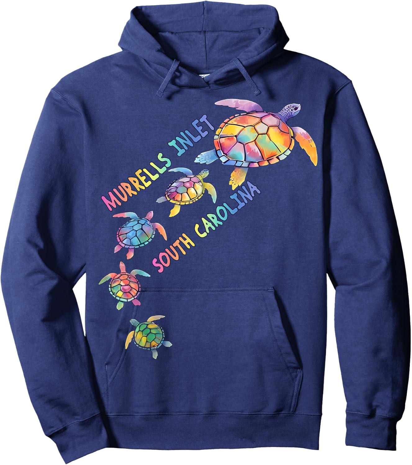 Murrells Inlet South Carolina Sea Turtle Lover Beach Hoodie - Hoodie | Navy