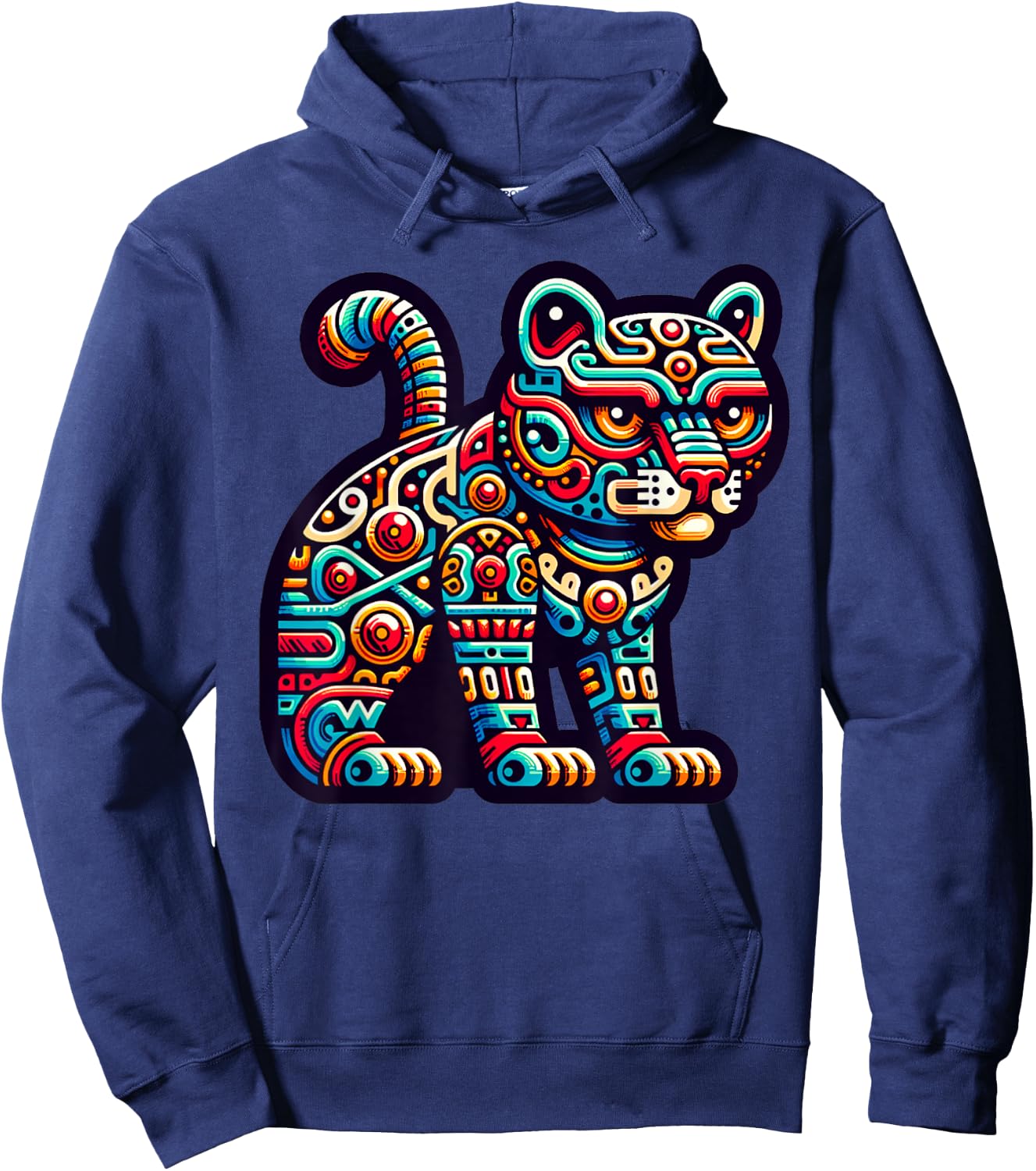 Aztec God Tezcatlipoca And Mayan Leopard Yucatan Hoodie - Hoodie | Navy