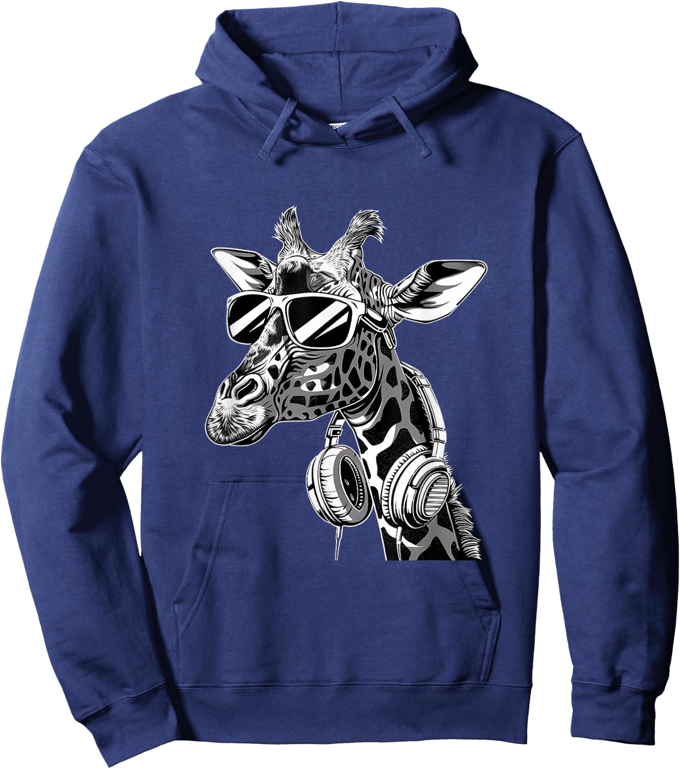 DJ Giraffe Music Headphones Beatmaker Dance Music Techno Hoodie - Hoodie | Navy