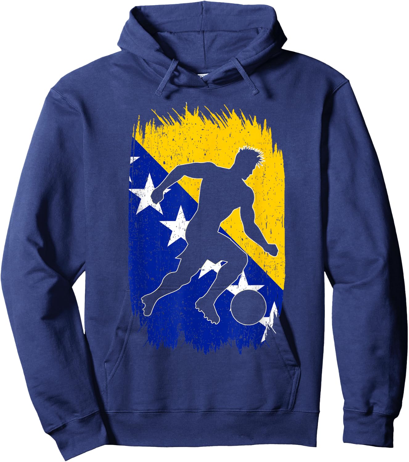 Bosnia and Herzegovina Flag Silhouette Bosna Pride Hoodie - Hoodie | Navy