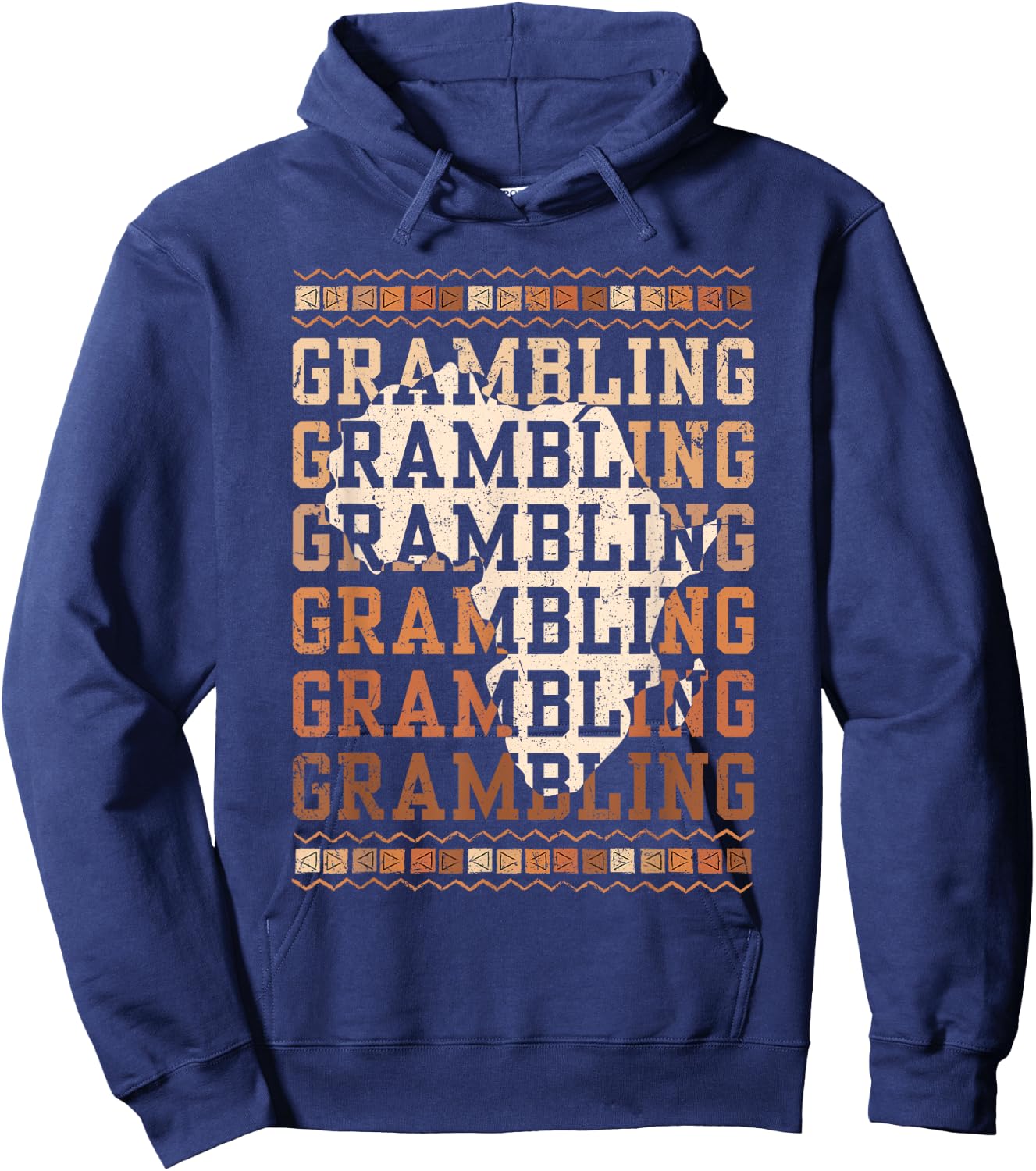 Grambling HBCU with Africa Alumni Historical Black College Hoodie - Hoodie | Navy