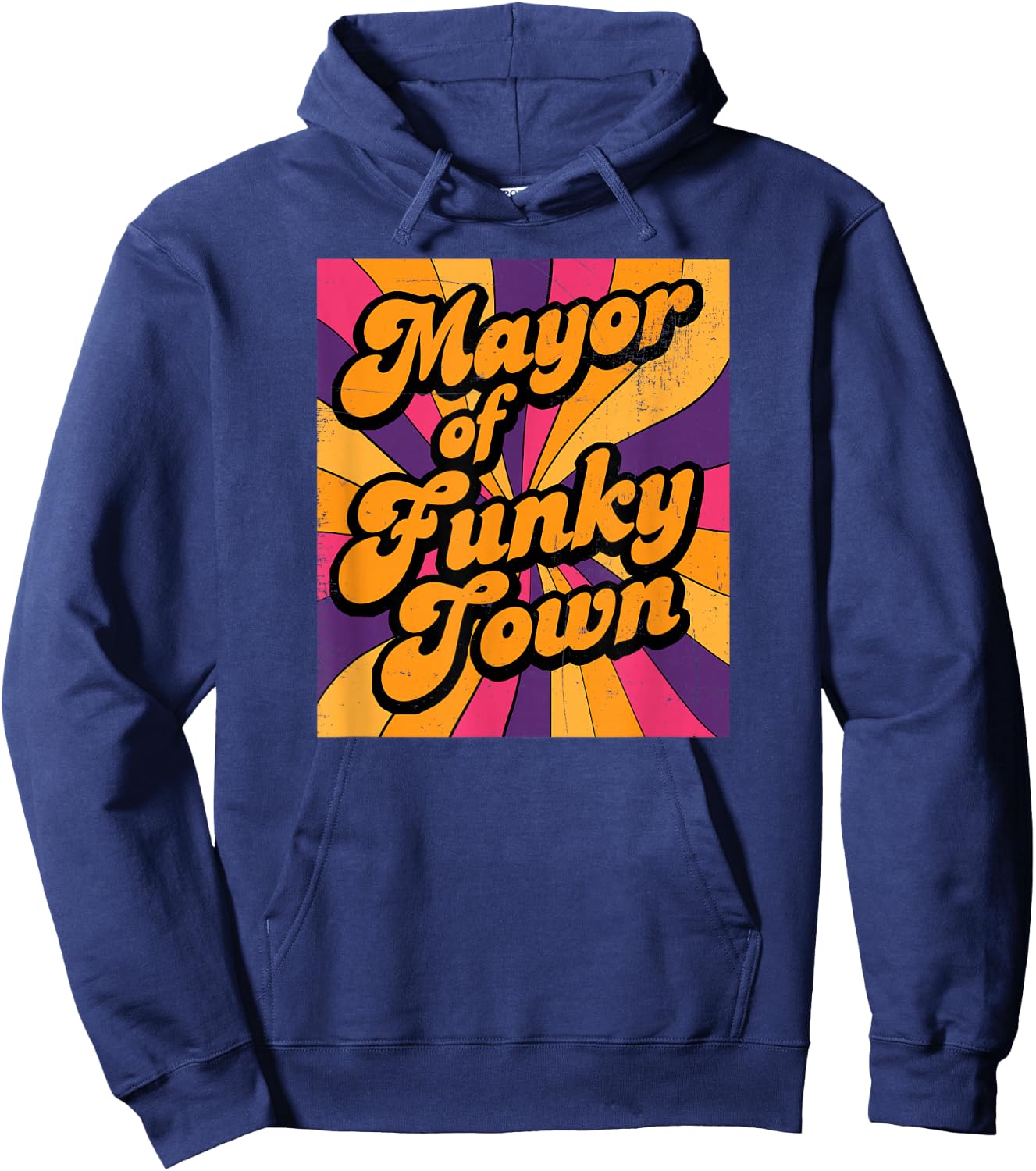 Mayor of Funky Town 70s Disco 1970s Funk Retro Vintage Hoodie - Hoodie | Navy