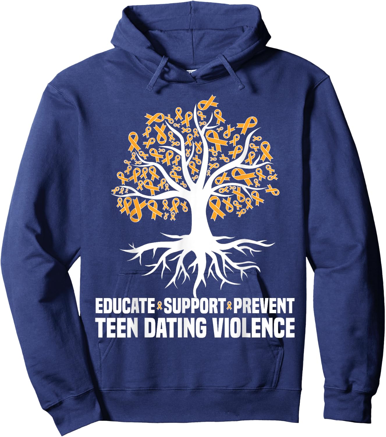 Educate We Wear Orange teen dating Violence Awareness Hoodie - Hoodie | Navy