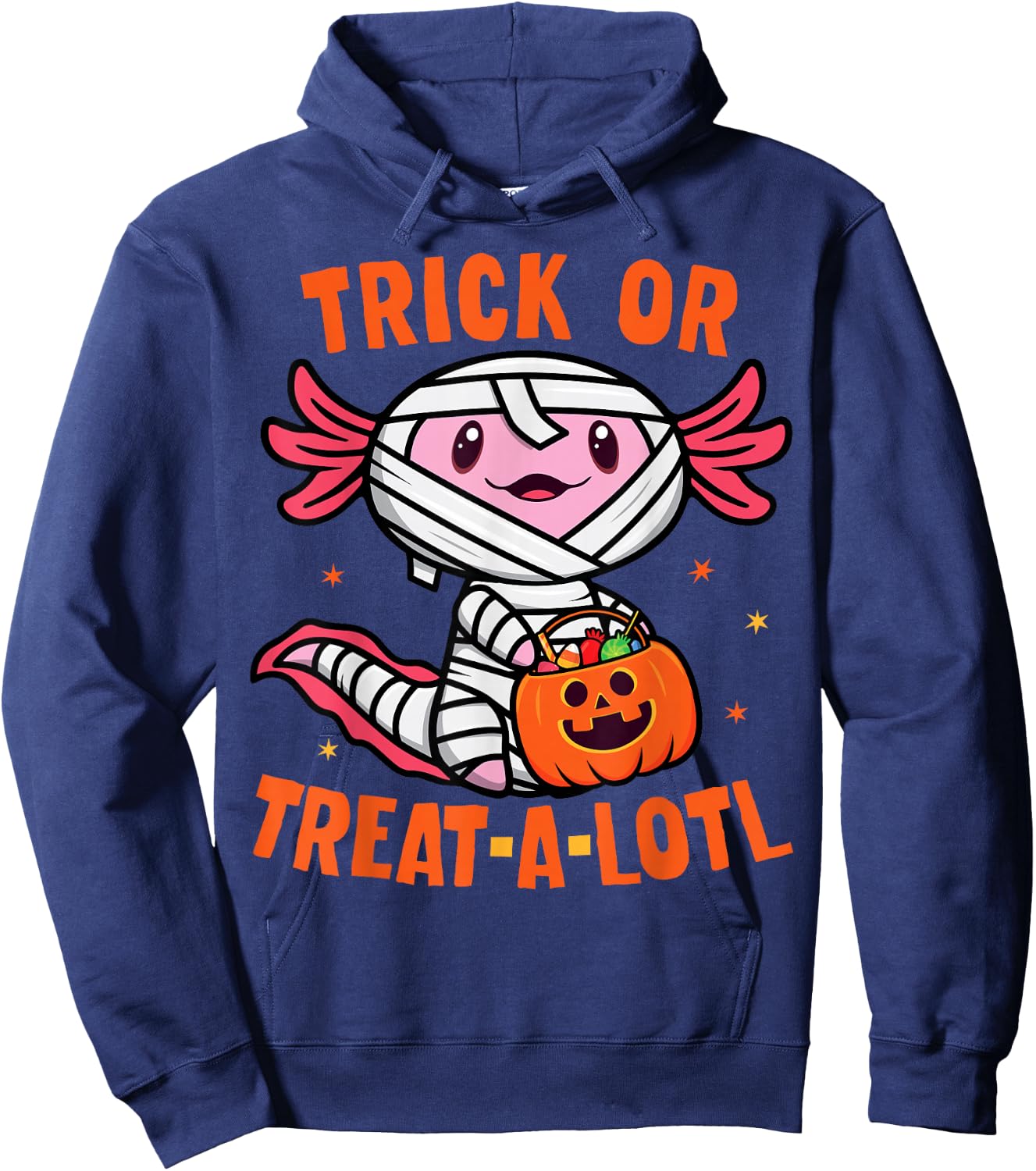 Trick or Treat A Lotl Axolotl Halloween Costume Toddler Kids Hoodie - Hoodie | Navy