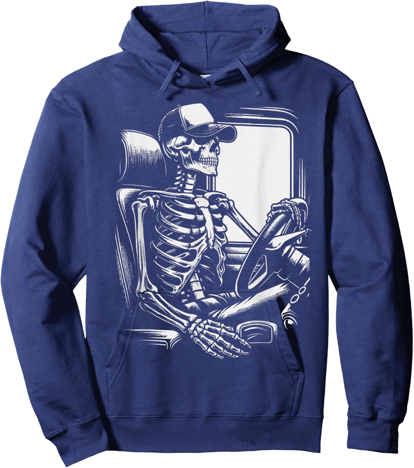 Skeleton Truck Driver Funny Big Trucking truck enthusiasts Hoodie - Hoodie | Navy