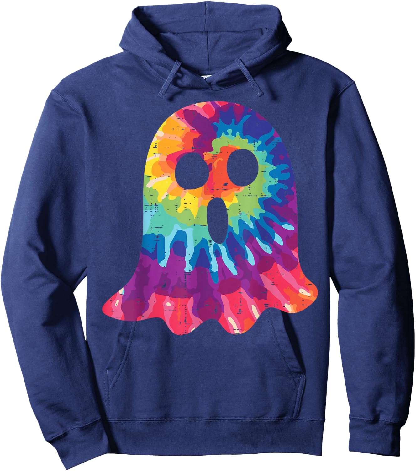 Halloween Ghost Tie Dye Retro Hippie Costume Men Women Kids Hoodie - Hoodie | Navy
