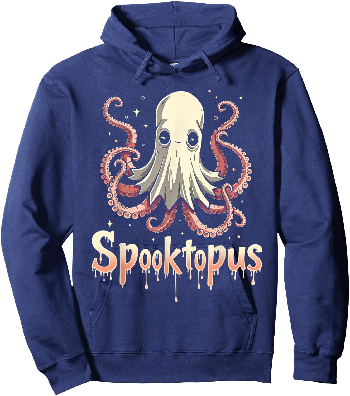 Spooktopus Funny Octopus Spooky Halloween Ghost Hoodie - Hoodie | Navy