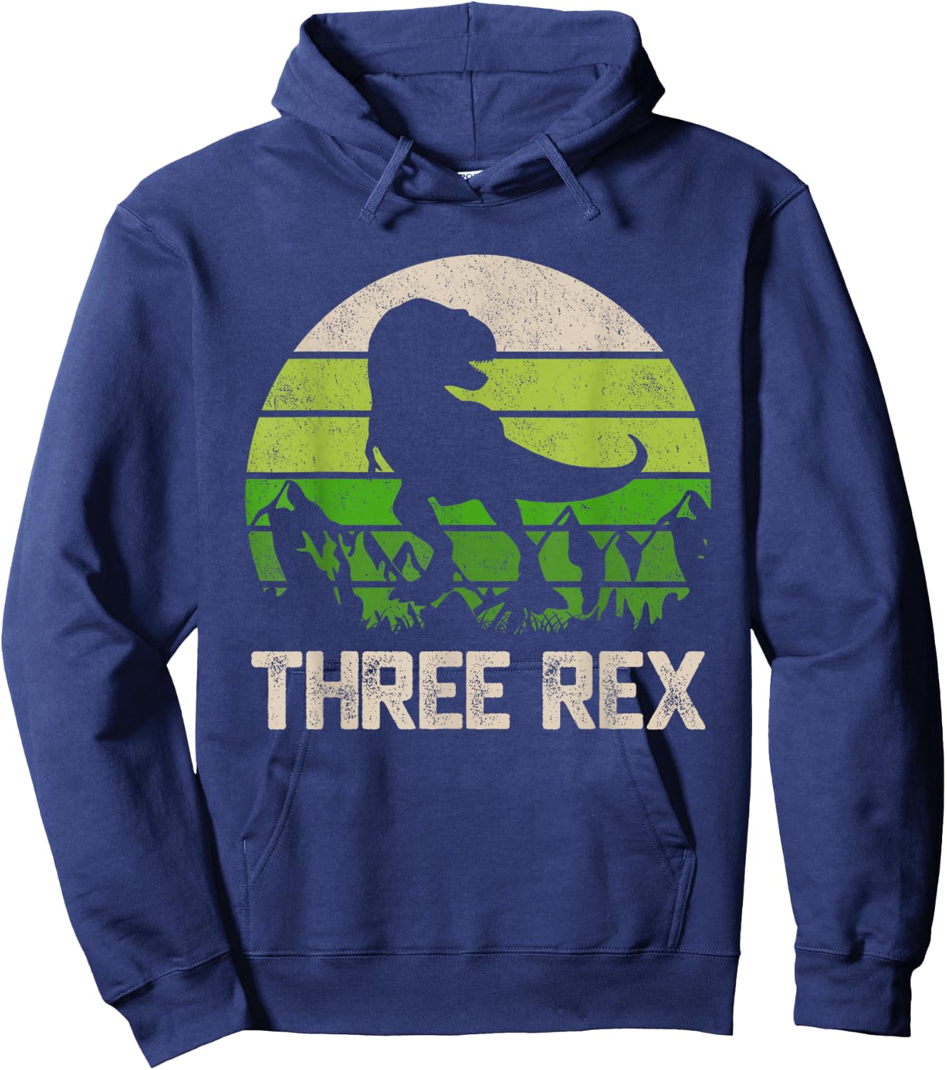 3 Year Old Shirt 3rd Birthday Three Rex Kids Hoodie - Hoodie | Navy