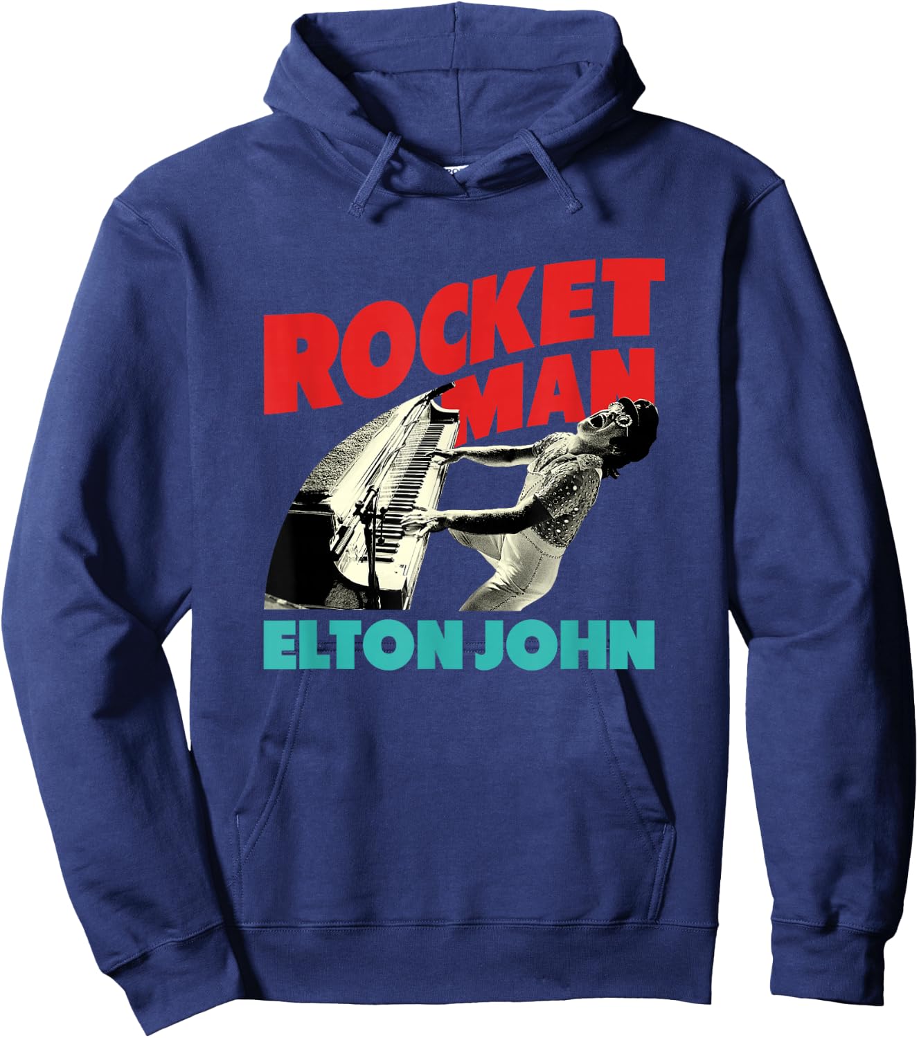 Official Elton John x Rocketman Piano Black Hoodie - Hoodie | Navy