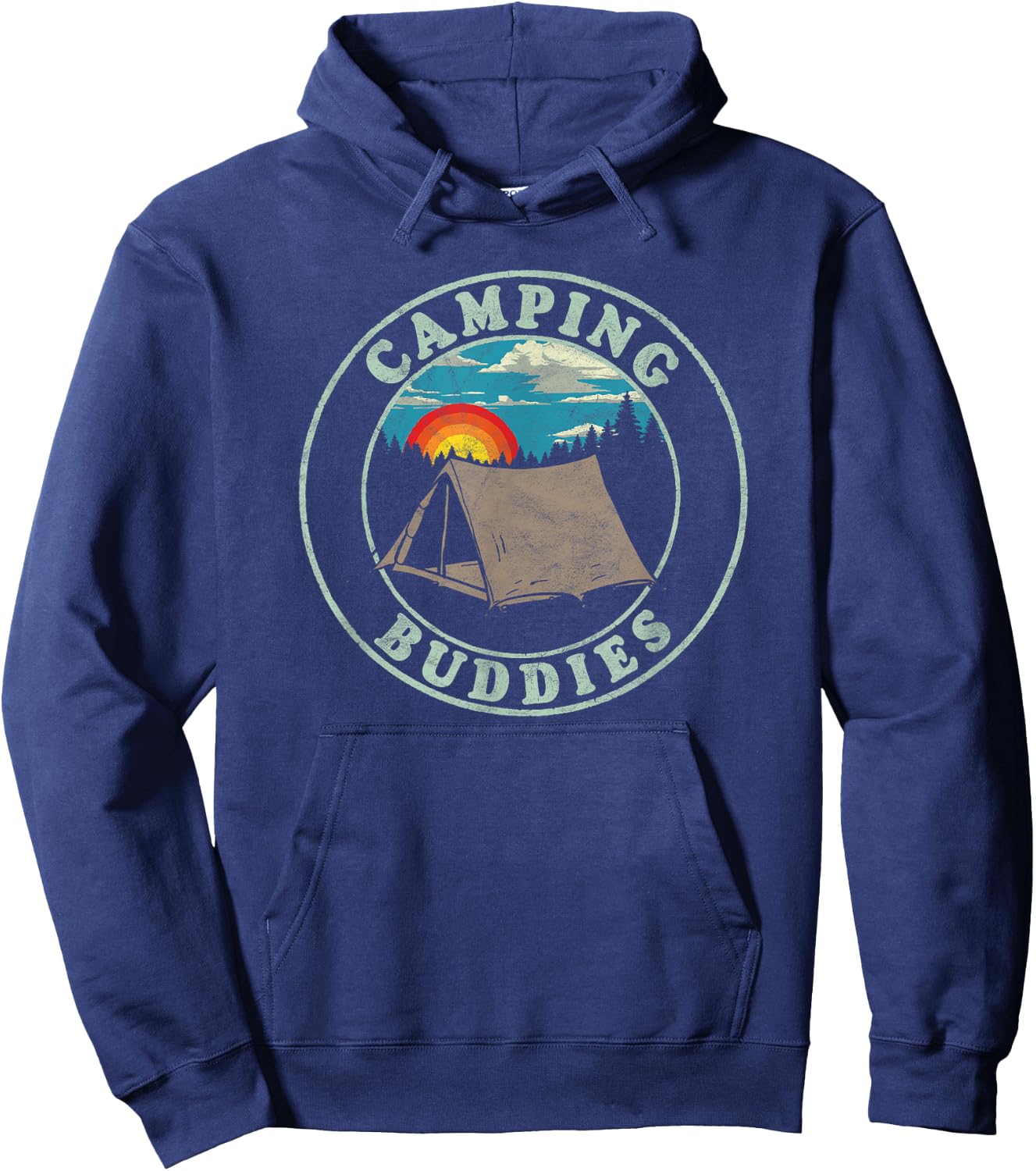 Camping Buddies! Funny Retro Shirt for Camper Friends Hoodie - Hoodie | Navy