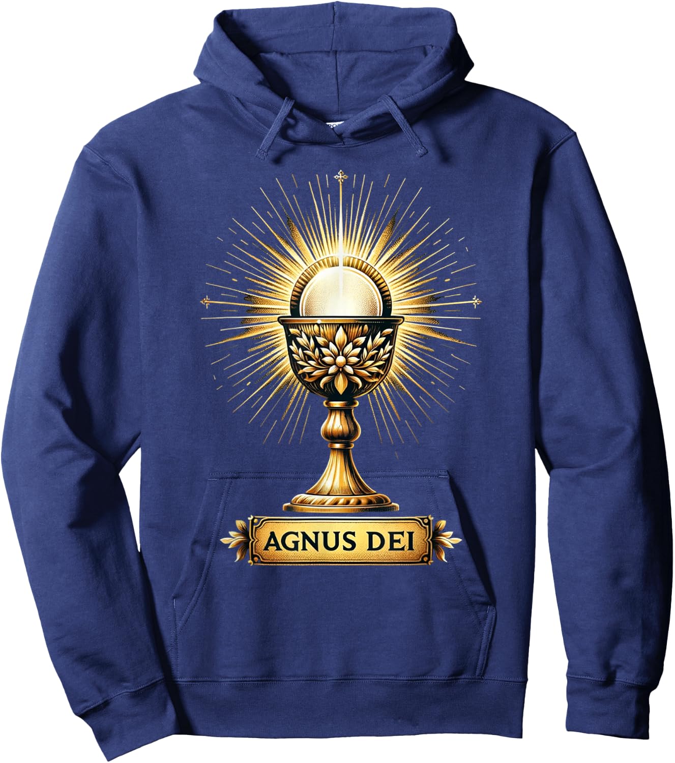 Eucharistic Consecration Traditional Latin Mass Catholic Hoodie - Hoodie | Navy