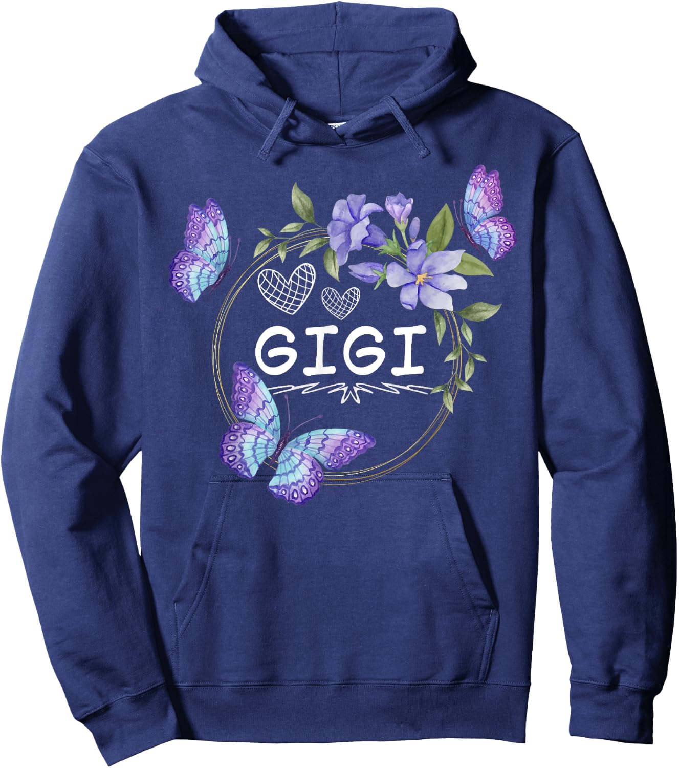 Gigi shirt with butterflies Mother's Day Hoodie - Hoodie | Navy