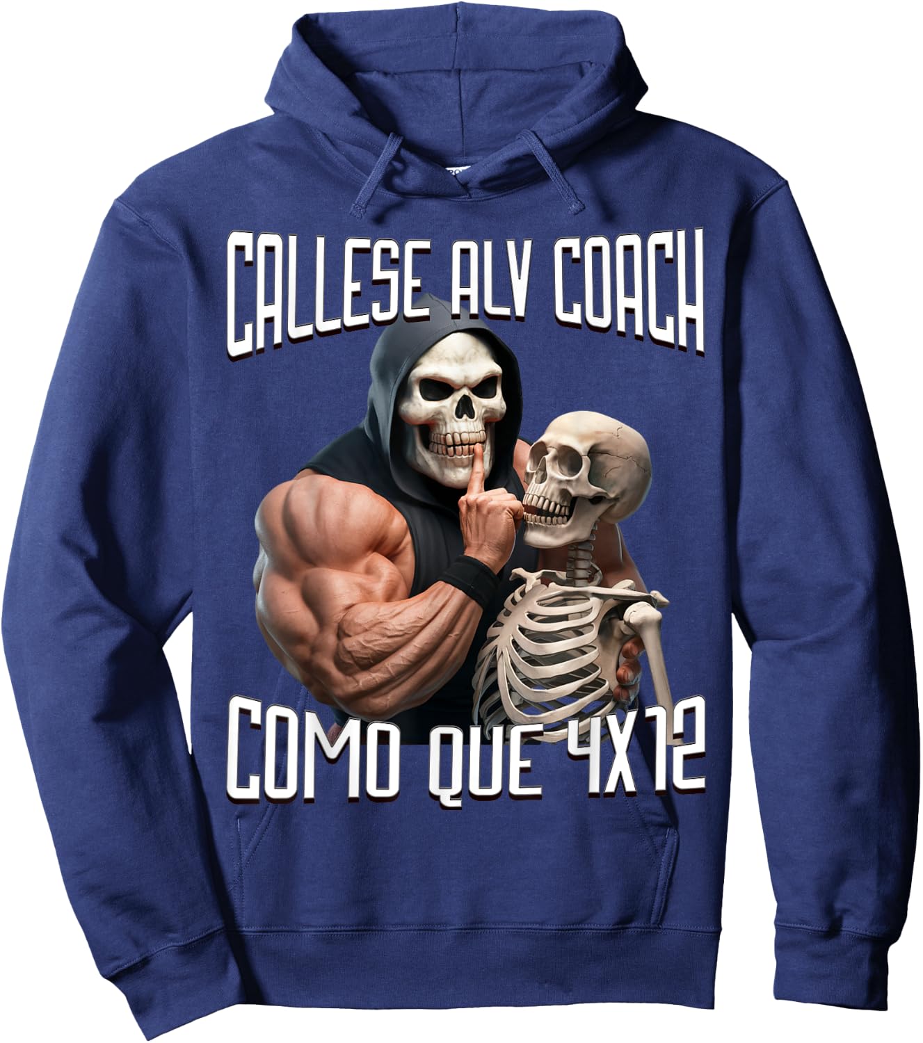 Callese alv coach como que 4x12: Calacas chidas gym Hoodie - Hoodie | Navy