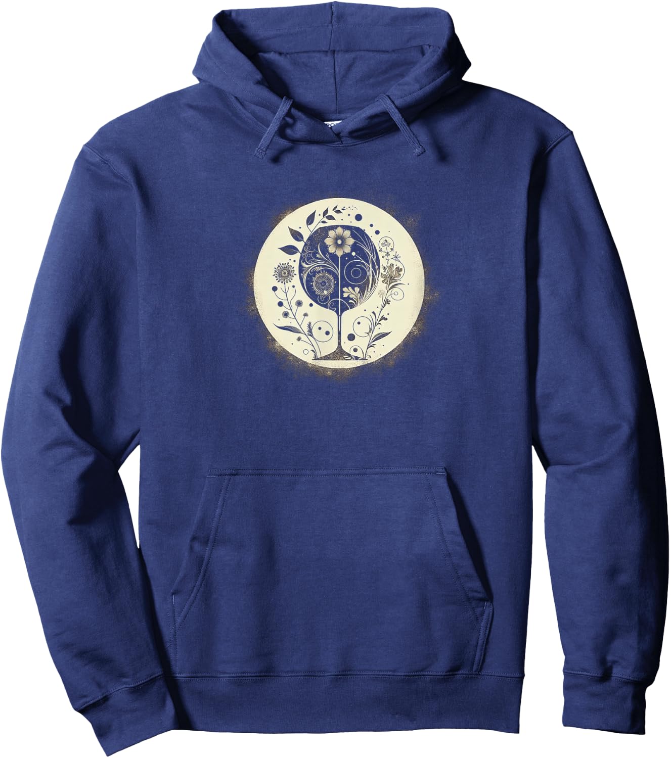 Elegant Wine Glass Silhouette Hoodie - Hoodie | Navy