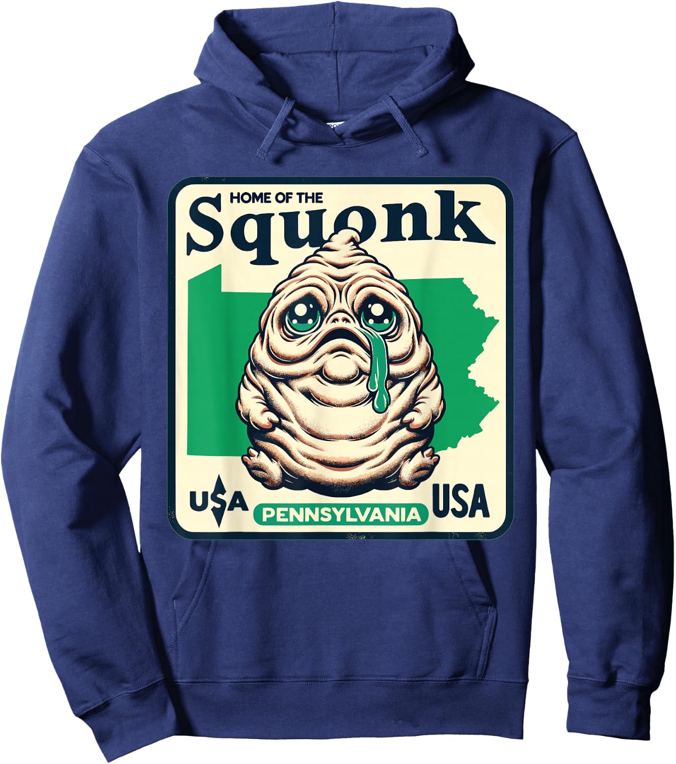 Home State Squonk Pennsylvania Sad Emo Cryptid Design Hoodie - Hoodie | Navy