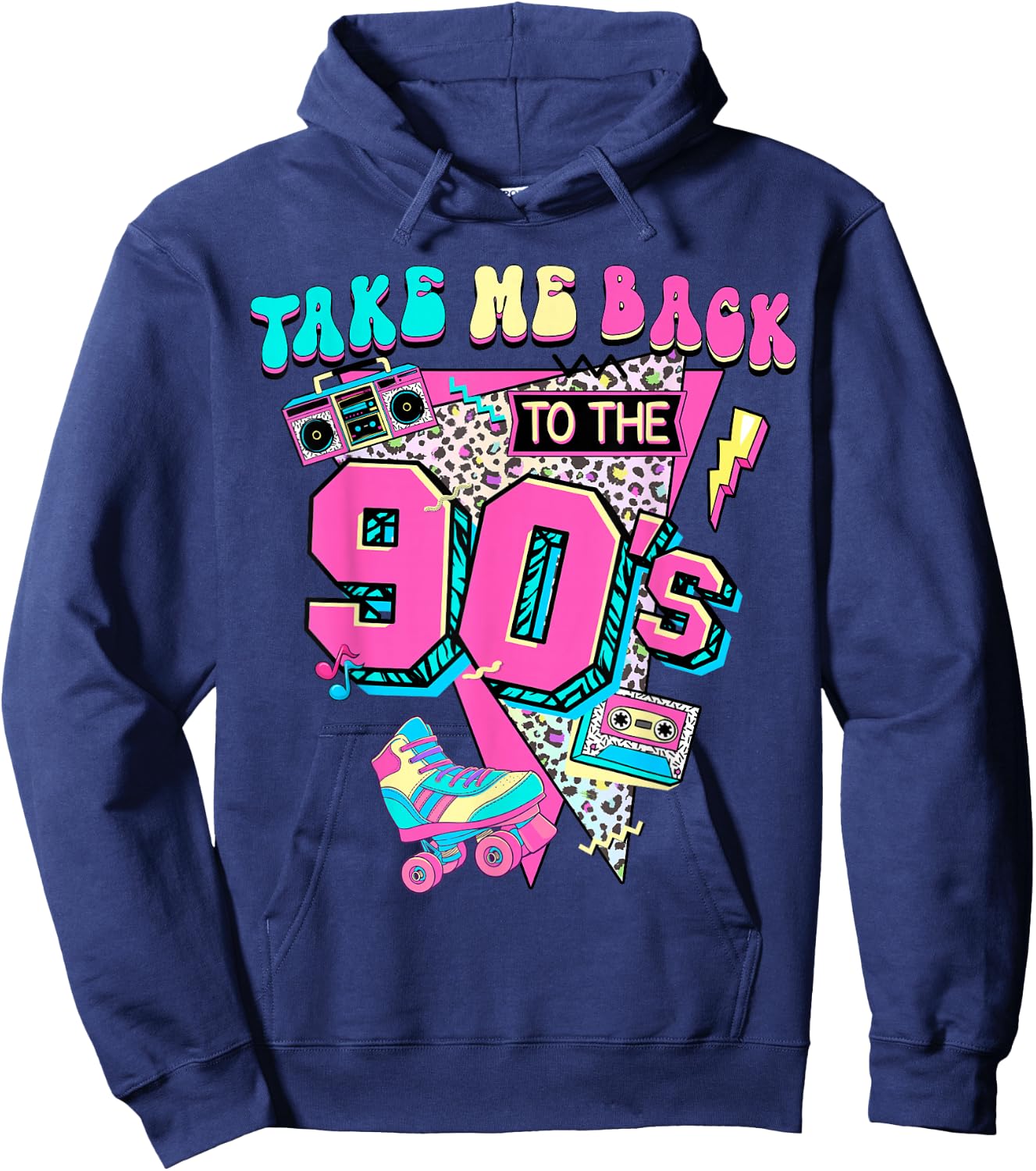 Take Me Back To The 90's Gen X Baby Boomers Vintage 1990's Hoodie - Hoodie | Navy