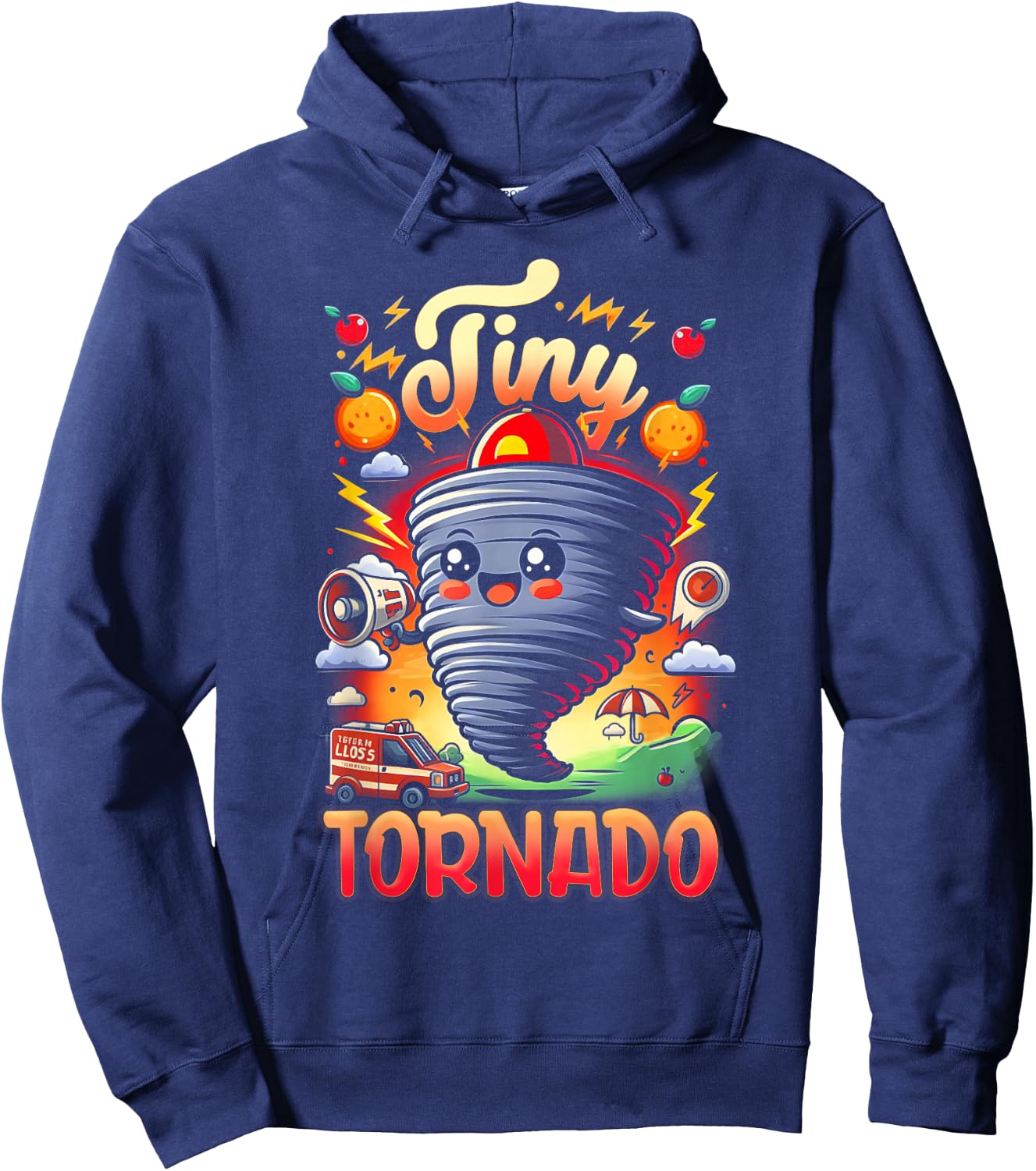 Storm Chaser Hurricane Meteorology Tornado Kids Tiny Tornado Hoodie - Hoodie | Navy