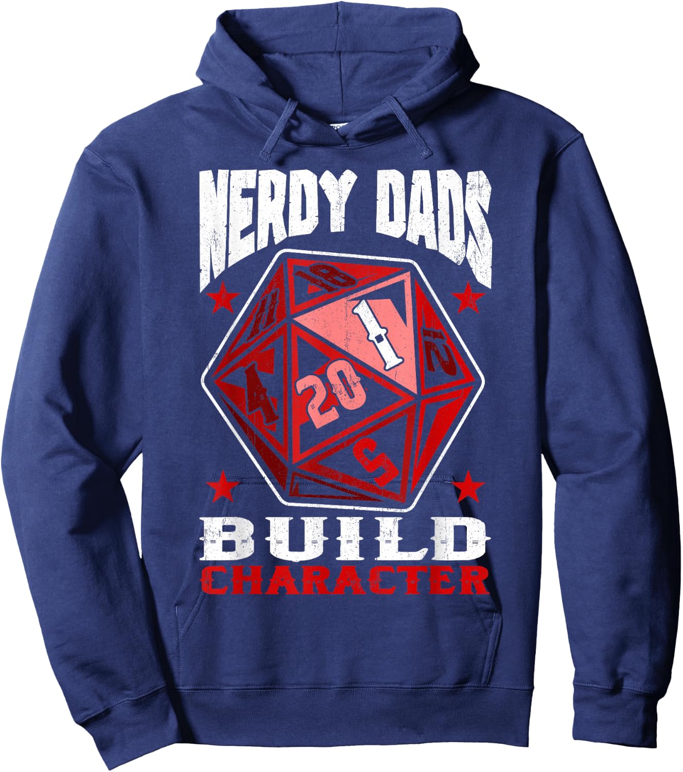 RPG Gamer Nerdy Dads Build Character Funny Game Fathers Day Hoodie - Hoodie | Navy