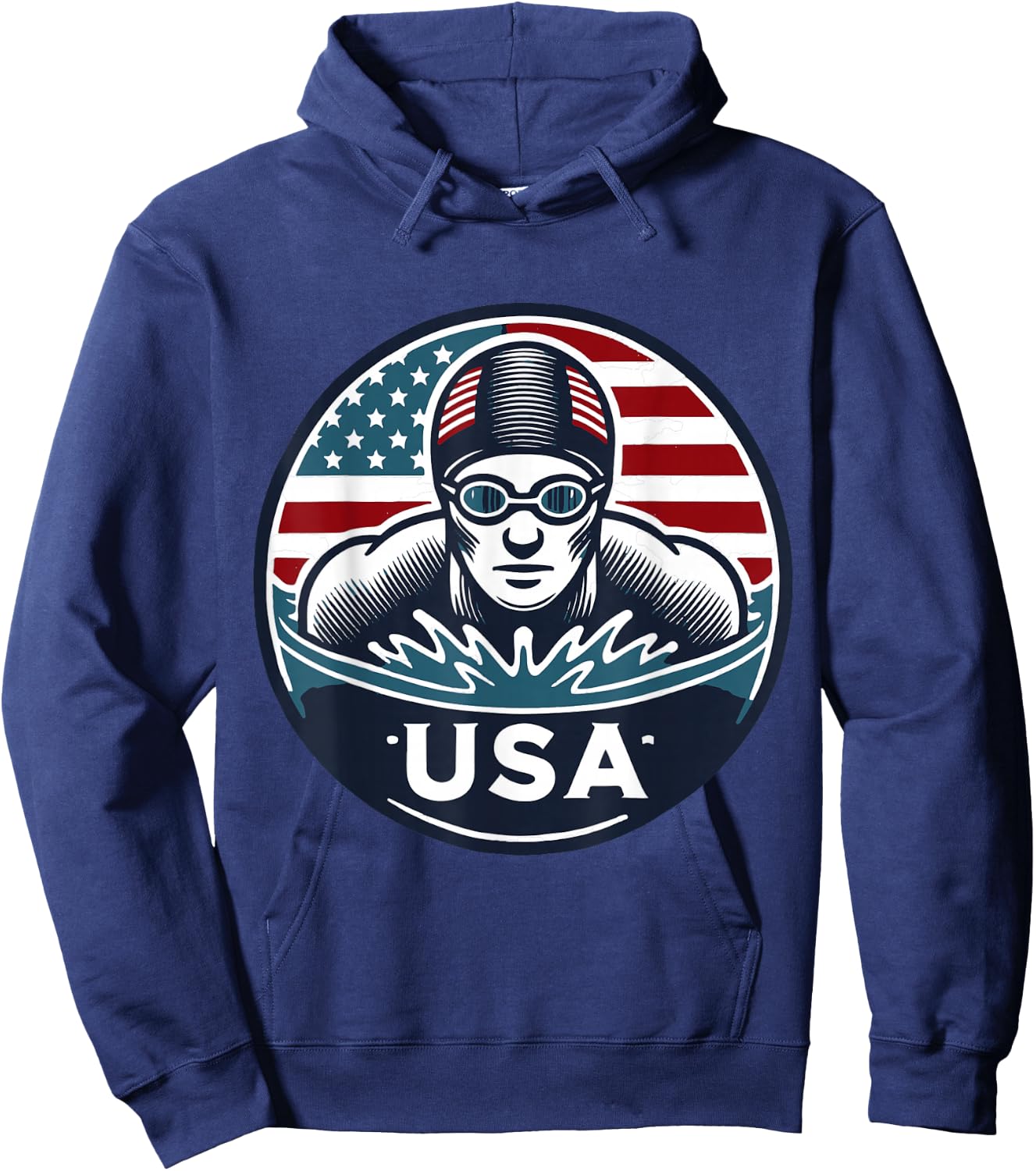Team USA Olympic Swimmer Graphic Design Hoodie - Hoodie | Navy