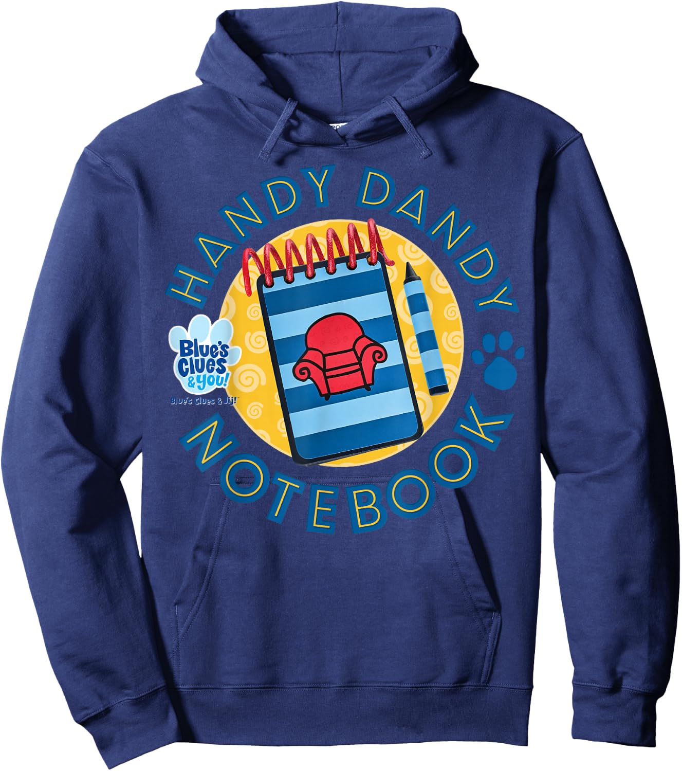 Blue's Clues & You Handy Dandy Notebook Logo Small Hoodie - Hoodie | Navy