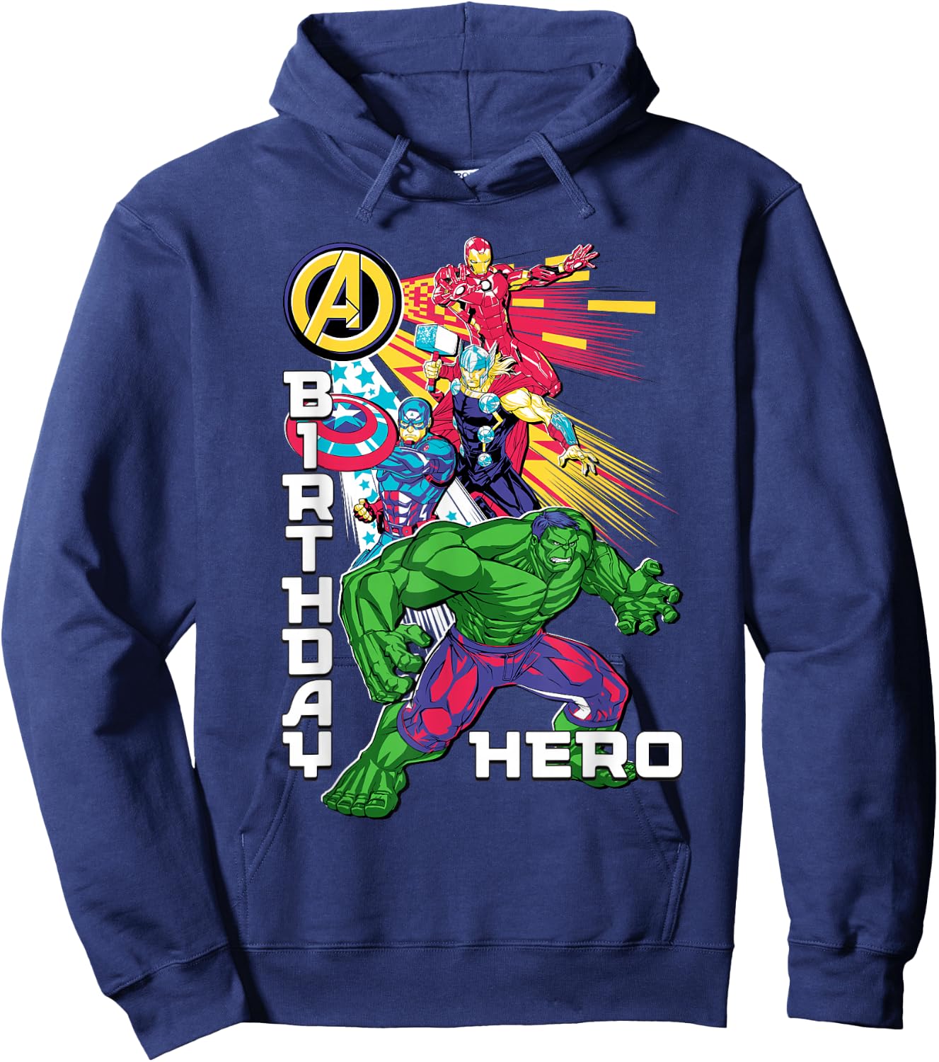 Marvel Super Heroes Avengers Team & Logo Birthday Hero Hoodie - Hoodie | Navy