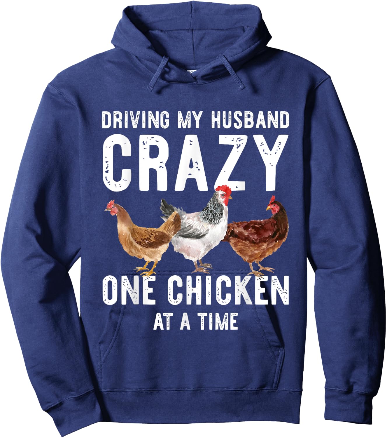 One Chicken At A Time Shirt Funny Chickens Lover Gift Wife Hoodie - Hoodie | Navy