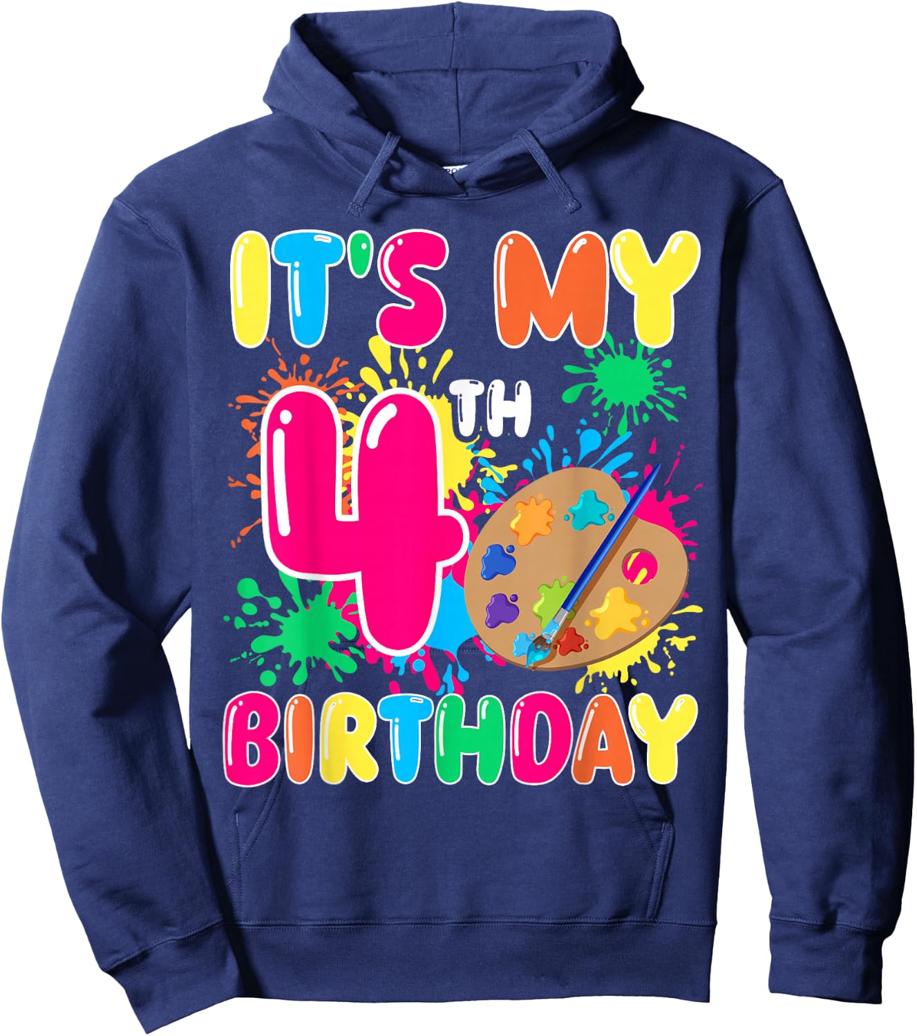 It's My 4th Birthday Painting Art 4 Year Old Bday Artist Hoodie - Hoodie | Navy