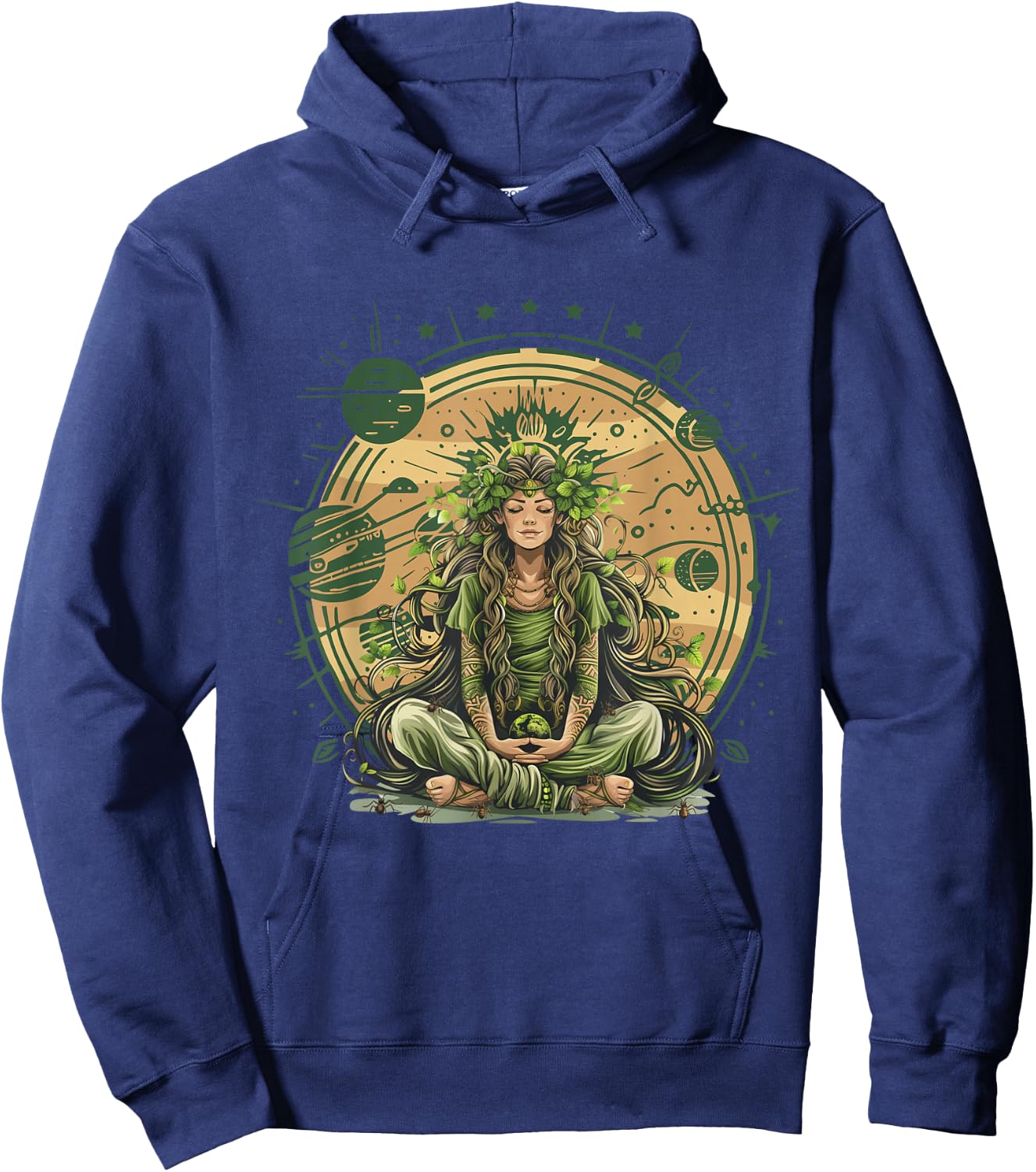 Gaia Greek Goddess Mother Earth Nature Lover Witchy Pagan Hoodie - Hoodie | Navy