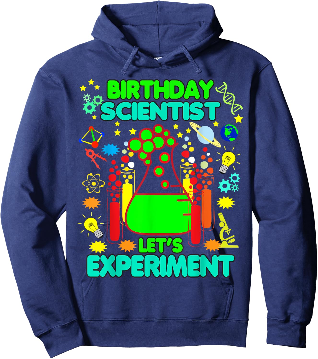 Birthday Shrit For Boys Girls Science Theme Let's Experiment Hoodie - Hoodie | Navy