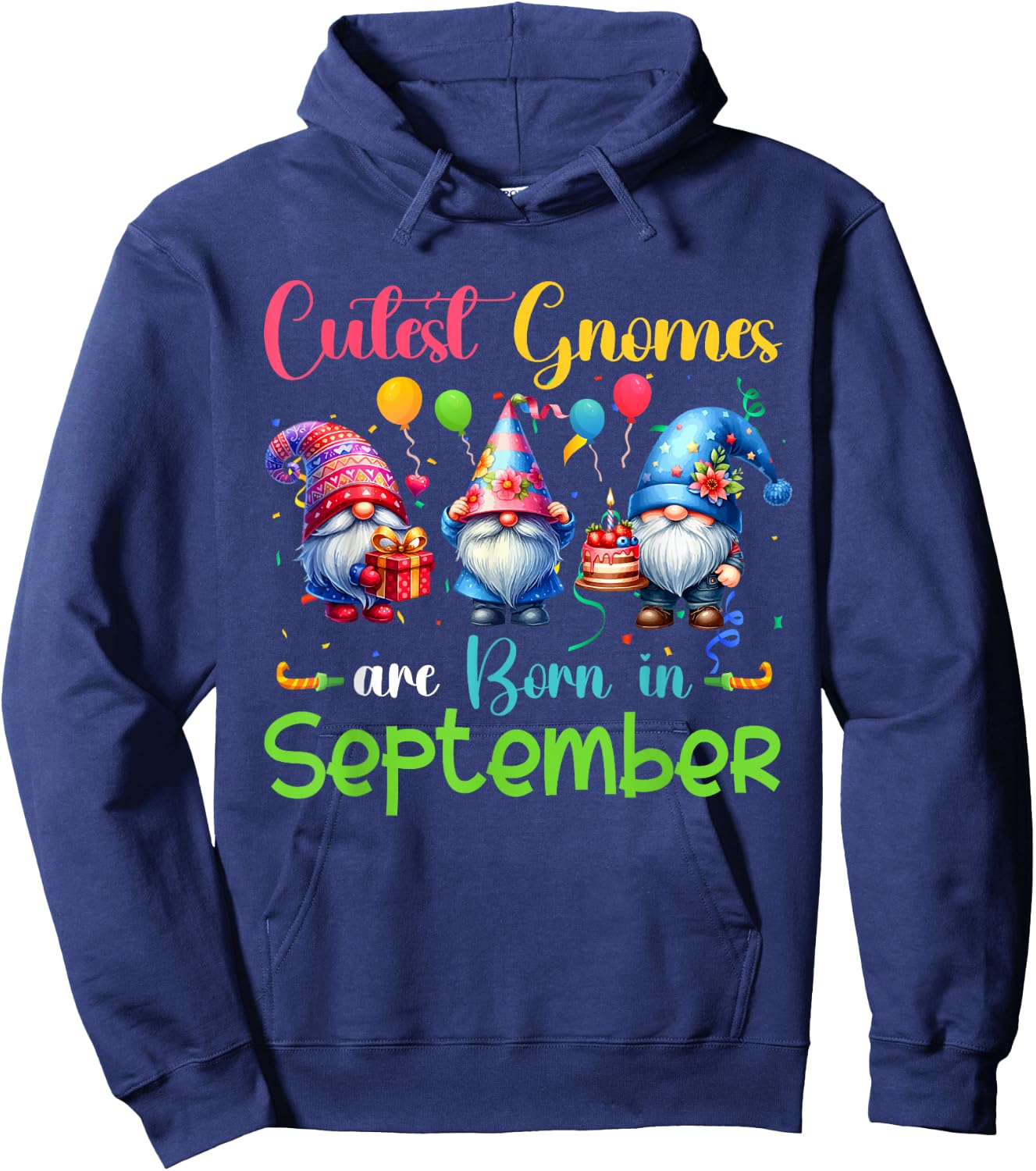 Cutest Gnomes Costume September Birthday Funny Party Hoodie - Hoodie | Navy