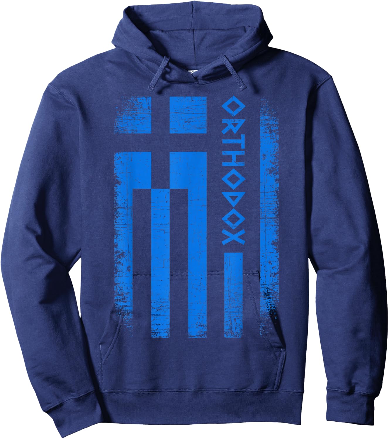 Greek Orthodox Church Retro Vintage Greek Flag Orthodox Hoodie - Hoodie | Navy