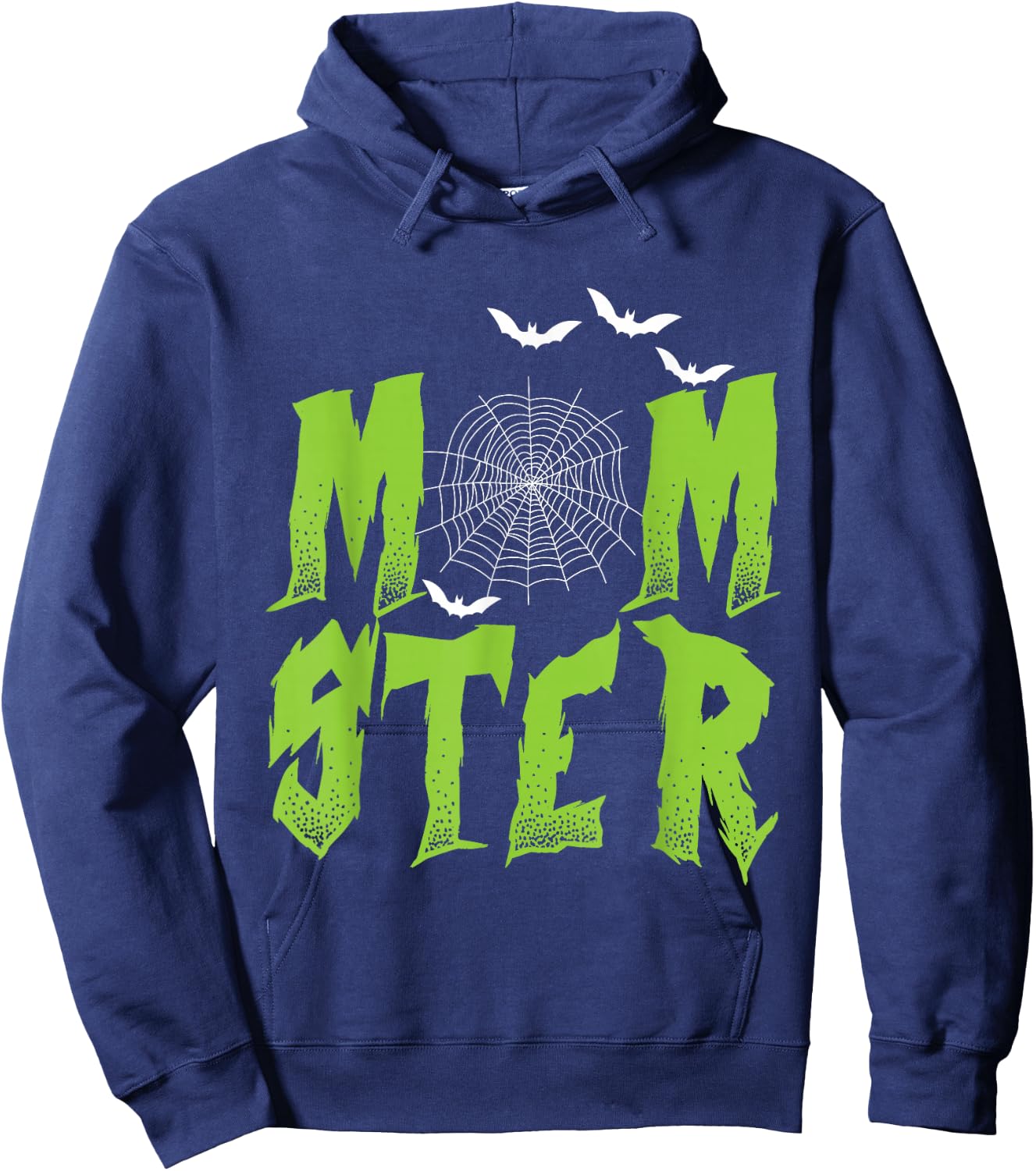 Halloween MOMster Bats Spider Web Mum Monster Mother Women Hoodie - Hoodie | Navy