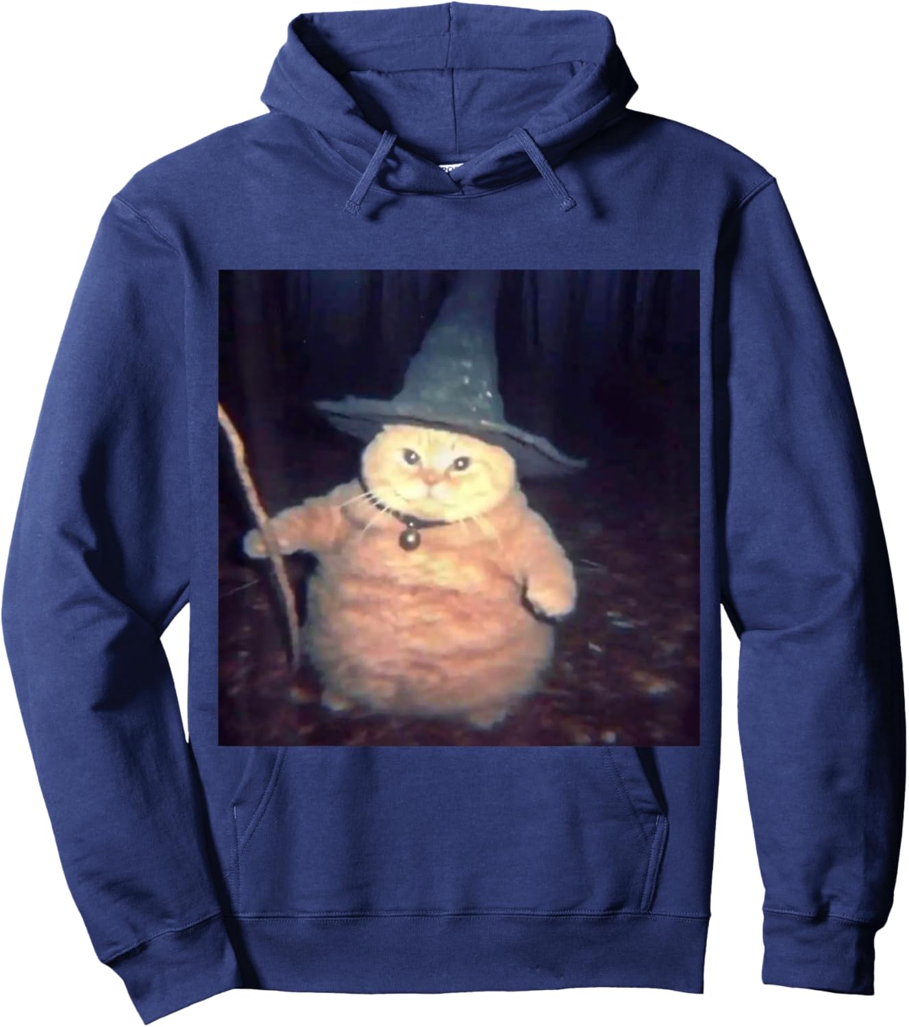 Wizard Cat Weird Funny Halloween Cat Meme Hoodie - Hoodie | Navy