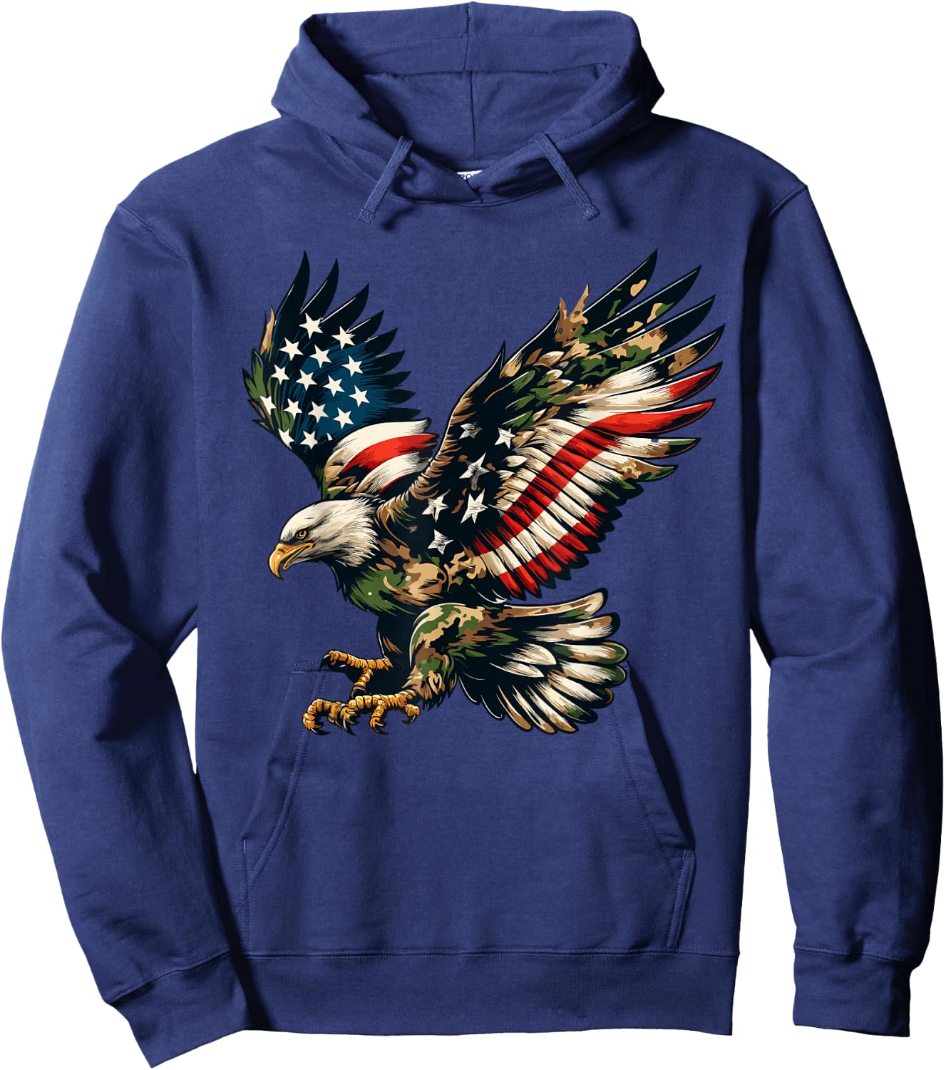 Eagle Patriotic Camo American Flag USA Camouflage USA Flag Hoodie - Hoodie | Navy