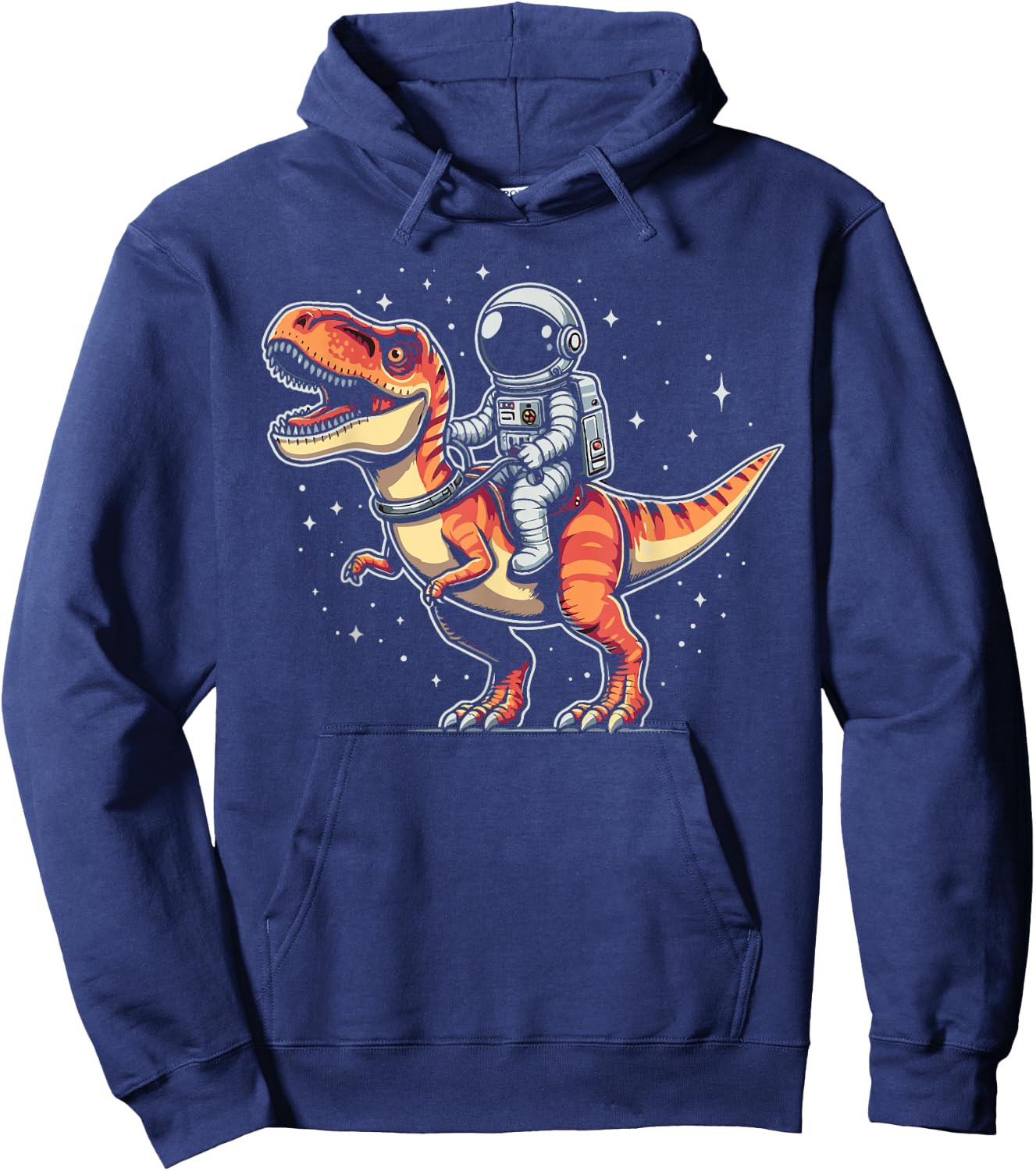 Astronaut Riding T-Rex Dinosaur Spaceman Cosmonaut Hoodie - Hoodie | Navy