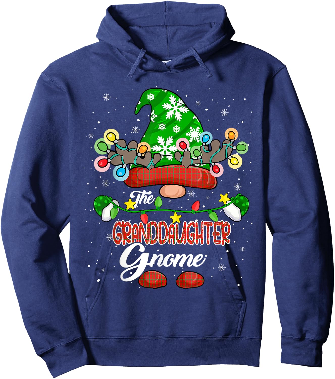 The Granddaughter Gnome Christmas Gnome Costume Family Kids Hoodie - Hoodie | Navy