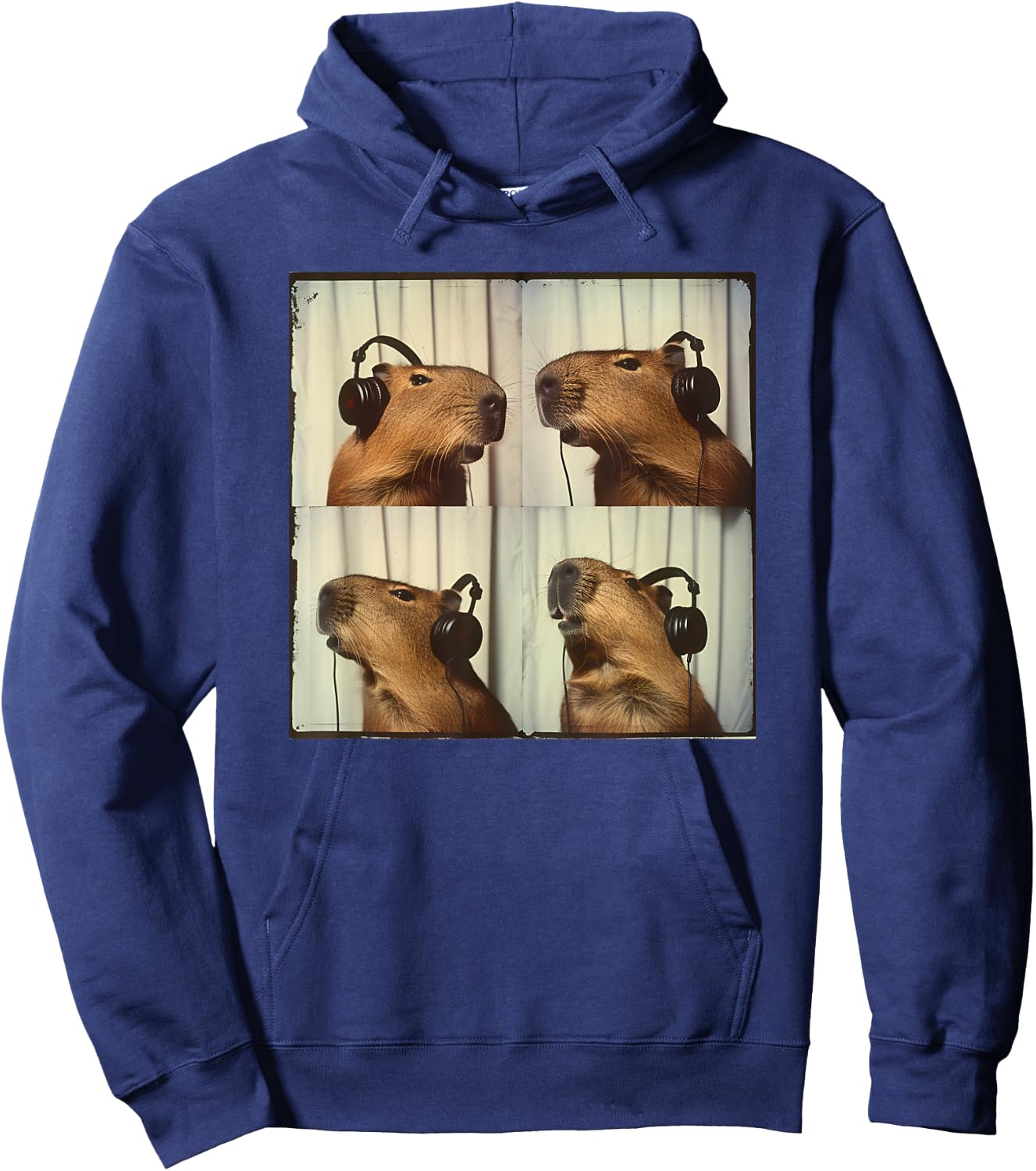 Capybara In Headphones Cute Capy Lover ADHD Autism Sensory Hoodie - Hoodie | Navy