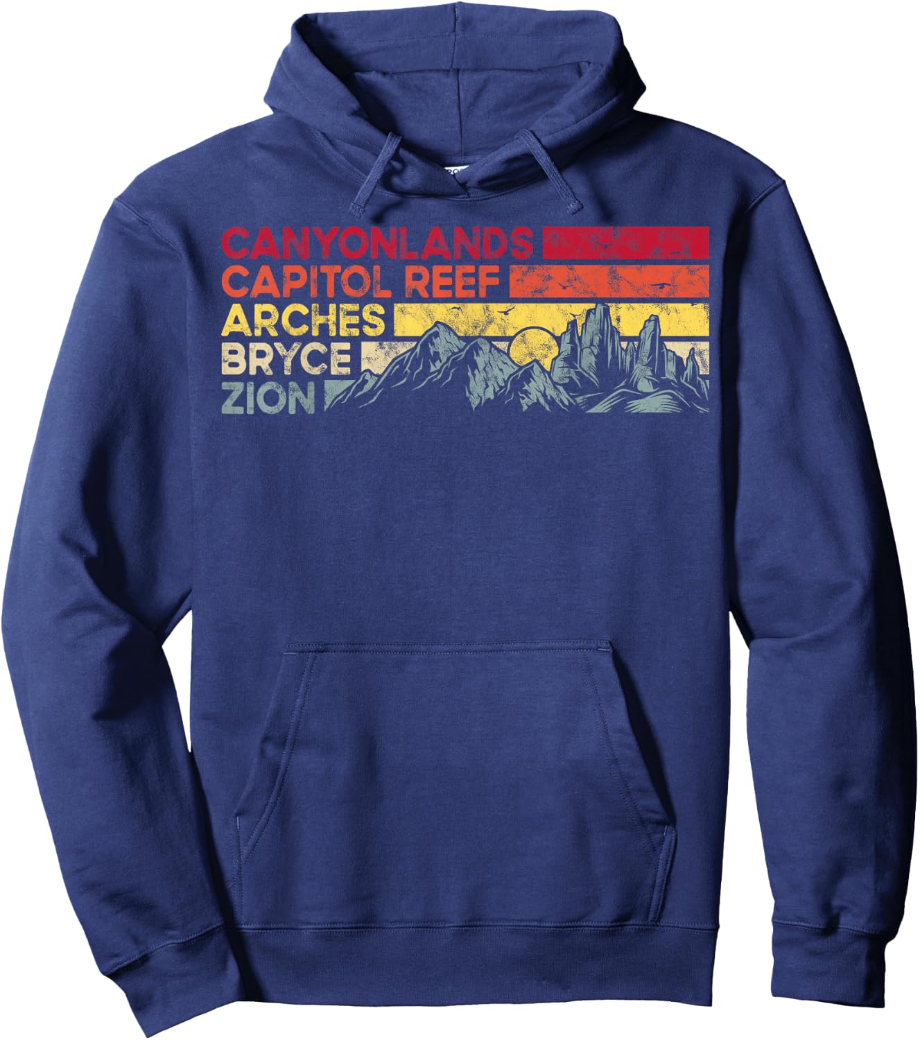 Vintage utah national parks Moab utah mighty five souvenir Hoodie - Hoodie | Navy